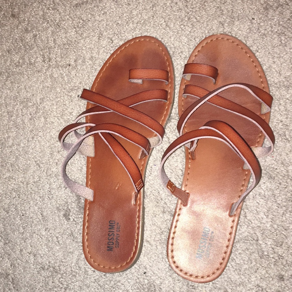 strappy brown sandals